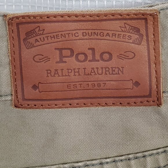 Polo Ralph Lauren Mens Pants Khaki Cotton 38x30 Relaxed Fit Straight Leg Green - Picture 3 of 11